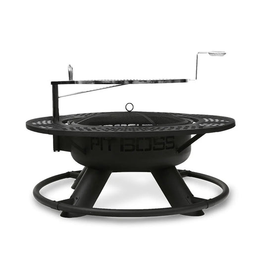 Pit Boss Cowboy 2-in-1 Outdoor Wood Fire Pit with Swivel Cooking Grate