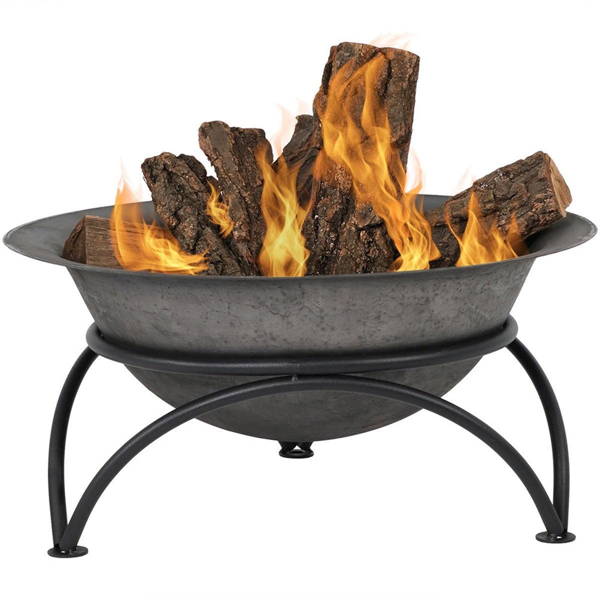 Wood Burning Small Cast Iron Fire Pit Bowl 23.5 inch