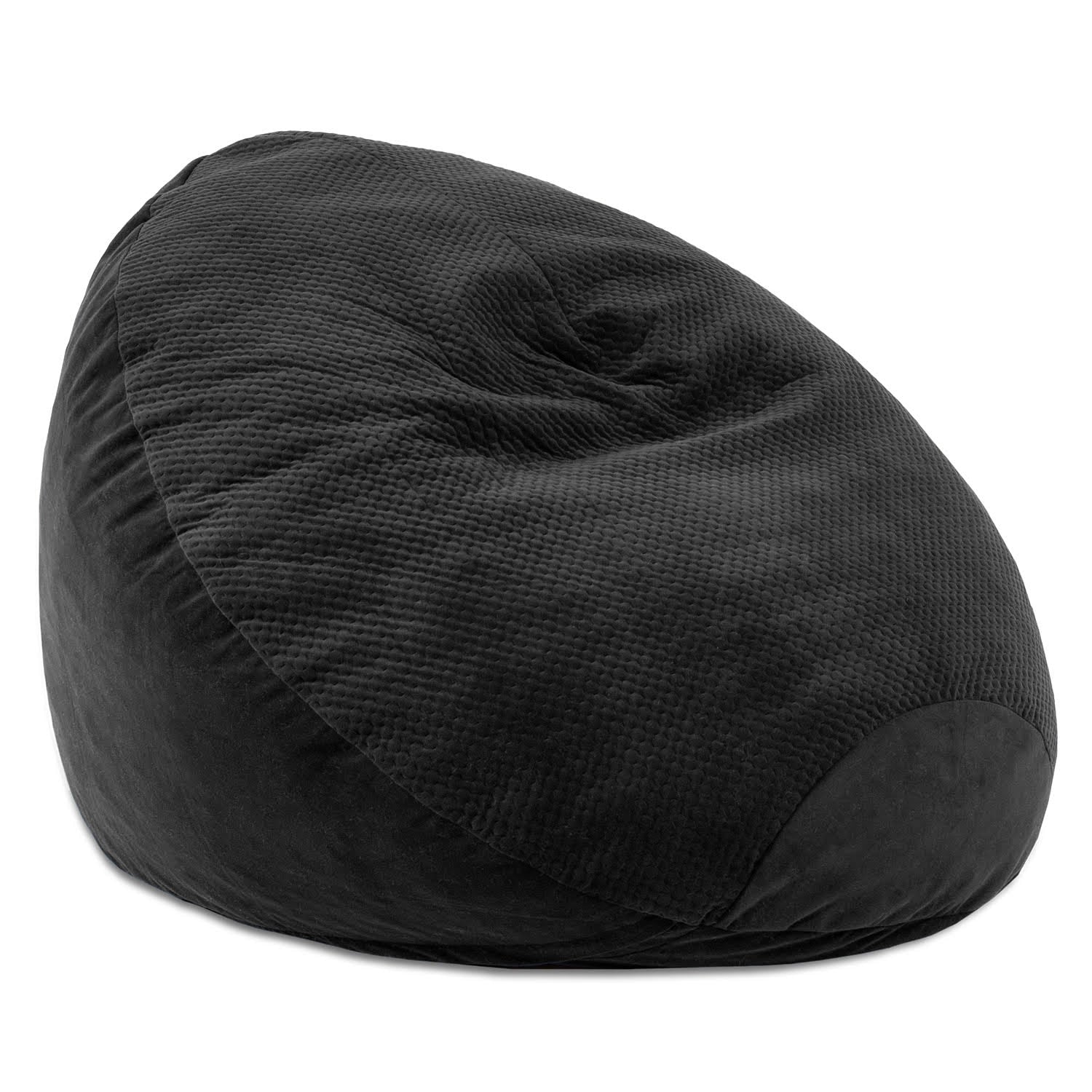 Quilted Microvelvet Oval Bean Bag Chair