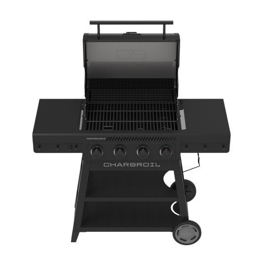 FlavorMax™ 4 Burner Cart Gas Grill – w/ SS Knobs and Handles