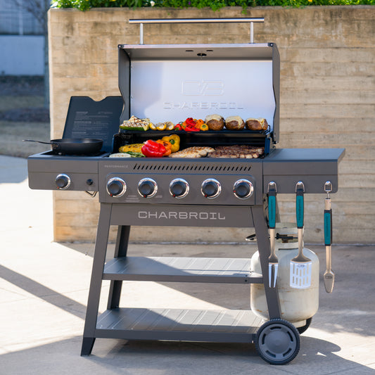 FlavorMax™ 5 Burner Gas Grill Cart with Side Burner