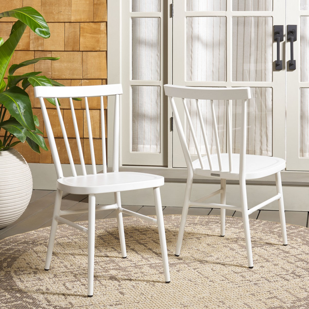 Core Spindle Chair Set of 2 – Powder-Coated Aluminum Outdoor Chairs