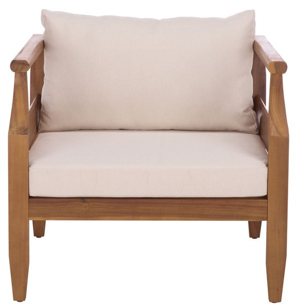Alta Chair Set of 2 – Teak Acacia Wood Chairs with Cream Cushions