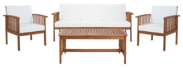 Finnick 4-Piece Acacia Wood Outdoor Living Set with Coffee Table