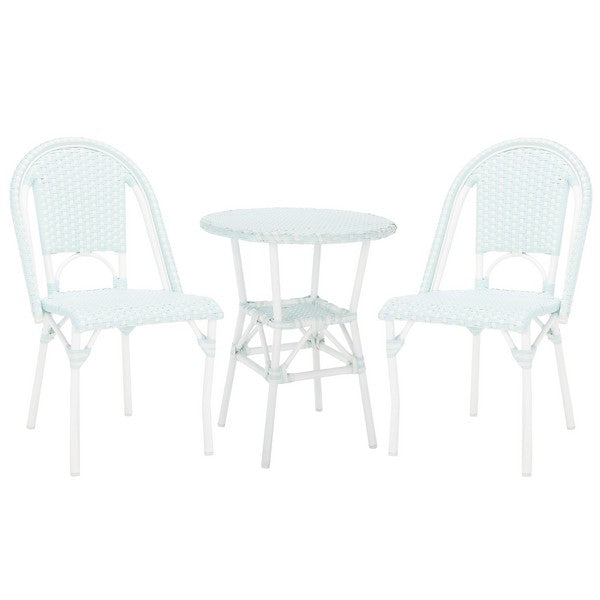 California 3 Piece Bistro Set – Woven Outdoor Chairs & Matching Table