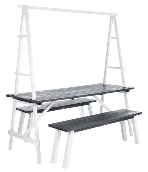 Willamy 3-Piece Outdoor Dining Set – Acacia Wood Table with Two Benches