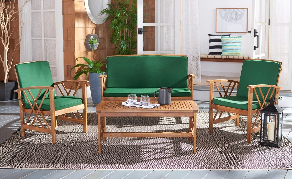 Fontana 4 Piece Outdoor Living Set – Acacia Wood with Cushions