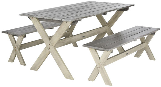 Marina 3-Piece Outdoor Dining Set – Foldable Table with Matching Benches