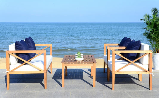 Nunzio 4 Piece Outdoor Living Set with Accent Pillows