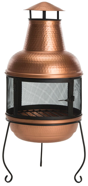Lima Chiminea – Hammered Iron Outdoor Wood-Burning Chiminea