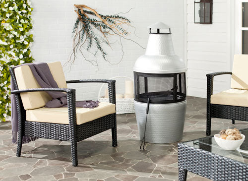 Cartagena Chiminea – Hammered Iron Outdoor Wood-Burning Chiminea