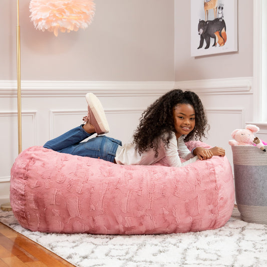 Kids Faux Fur Bean Bag Sofa