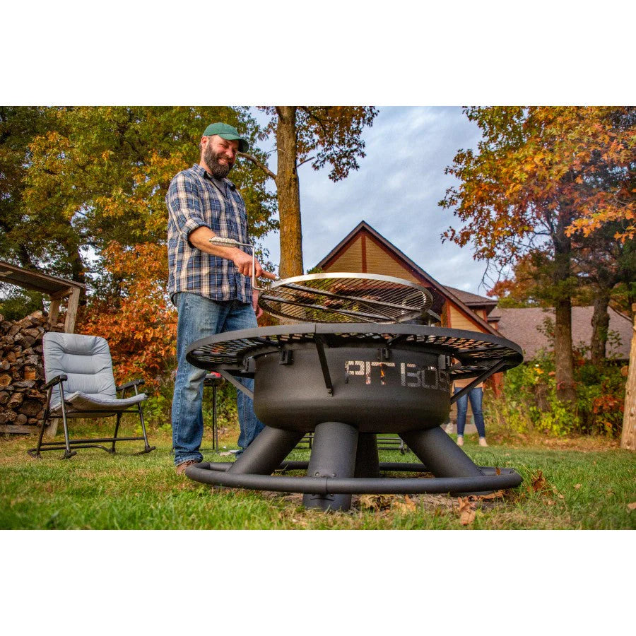 Pit Boss Cowboy 2-in-1 Outdoor Wood Fire Pit with Swivel Cooking Grate