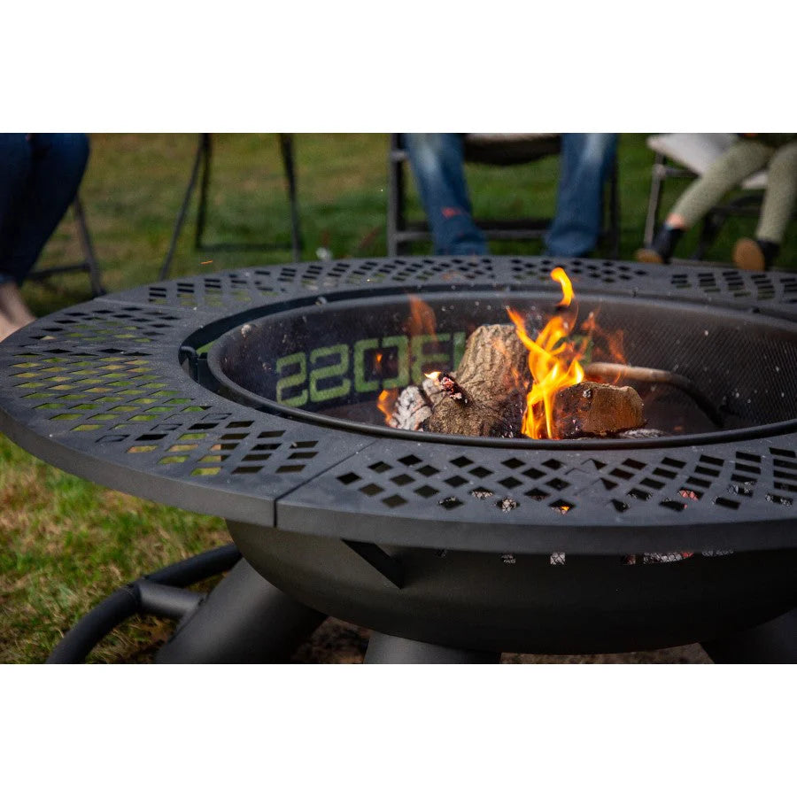Pit Boss Cowboy 2-in-1 Outdoor Wood Fire Pit with Swivel Cooking Grate