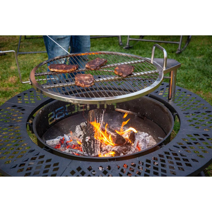 Pit Boss Cowboy 2-in-1 Outdoor Wood Fire Pit with Swivel Cooking Grate