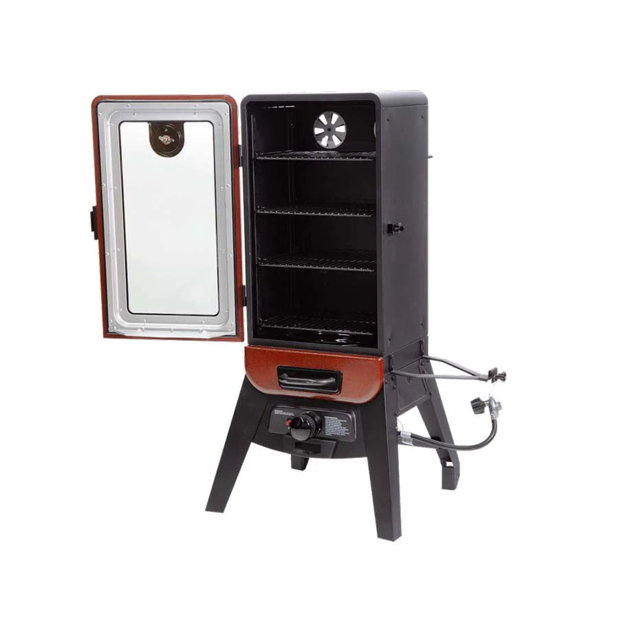 Pit Boss 3-Series Gas Vertical Smoker, Red Hammertone
