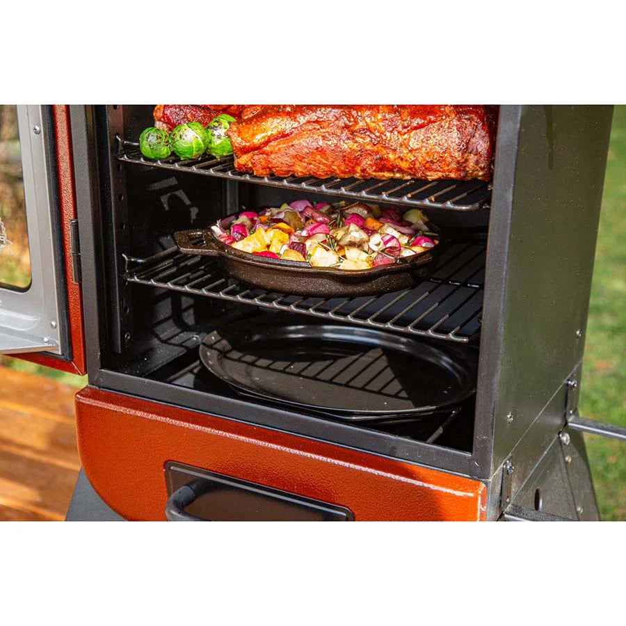 Pit Boss 3-Series Gas Vertical Smoker, Red Hammertone