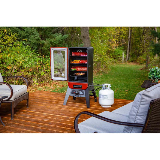 Pit Boss 3-Series Gas Vertical Smoker, Red Hammertone