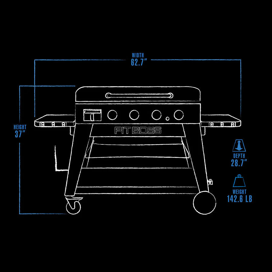 Pit Boss Ultimate 4-Burner Lift-Off Propane Gas Griddle with Ceramic Surface