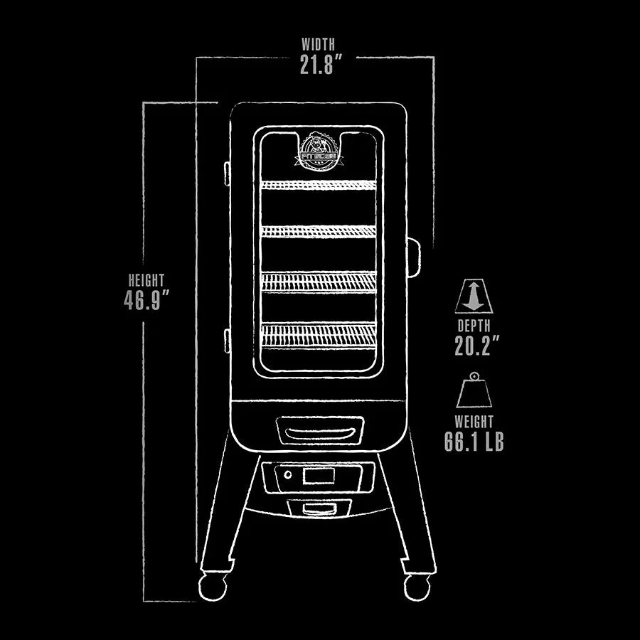 Pit Boss® 3-Series Digital Vertical Smoker – Silver Hammertone