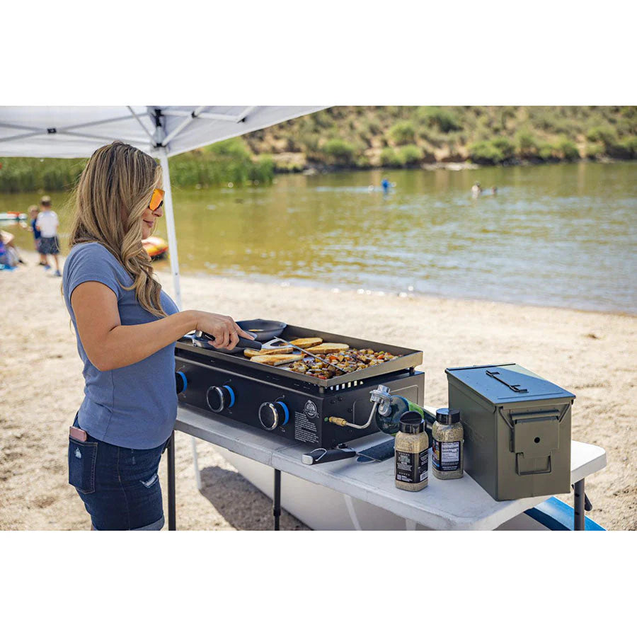 Pit Boss 3-Burner Tabletop Griddle – Portable Propane Grill with Cover