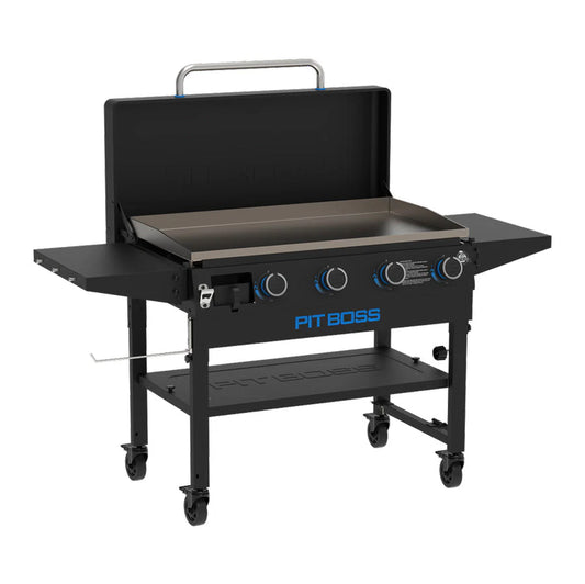 Pit Boss 4-Burner Deluxe Griddle With Side Shelves + Lid - PB4BGD1