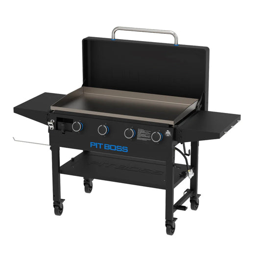 Pit Boss 4-Burner Deluxe Griddle With Side Shelves + Lid - PB4BGD1