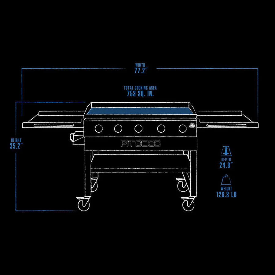 Pit Boss 5-Burner Deluxe Griddle – PB5BGD1