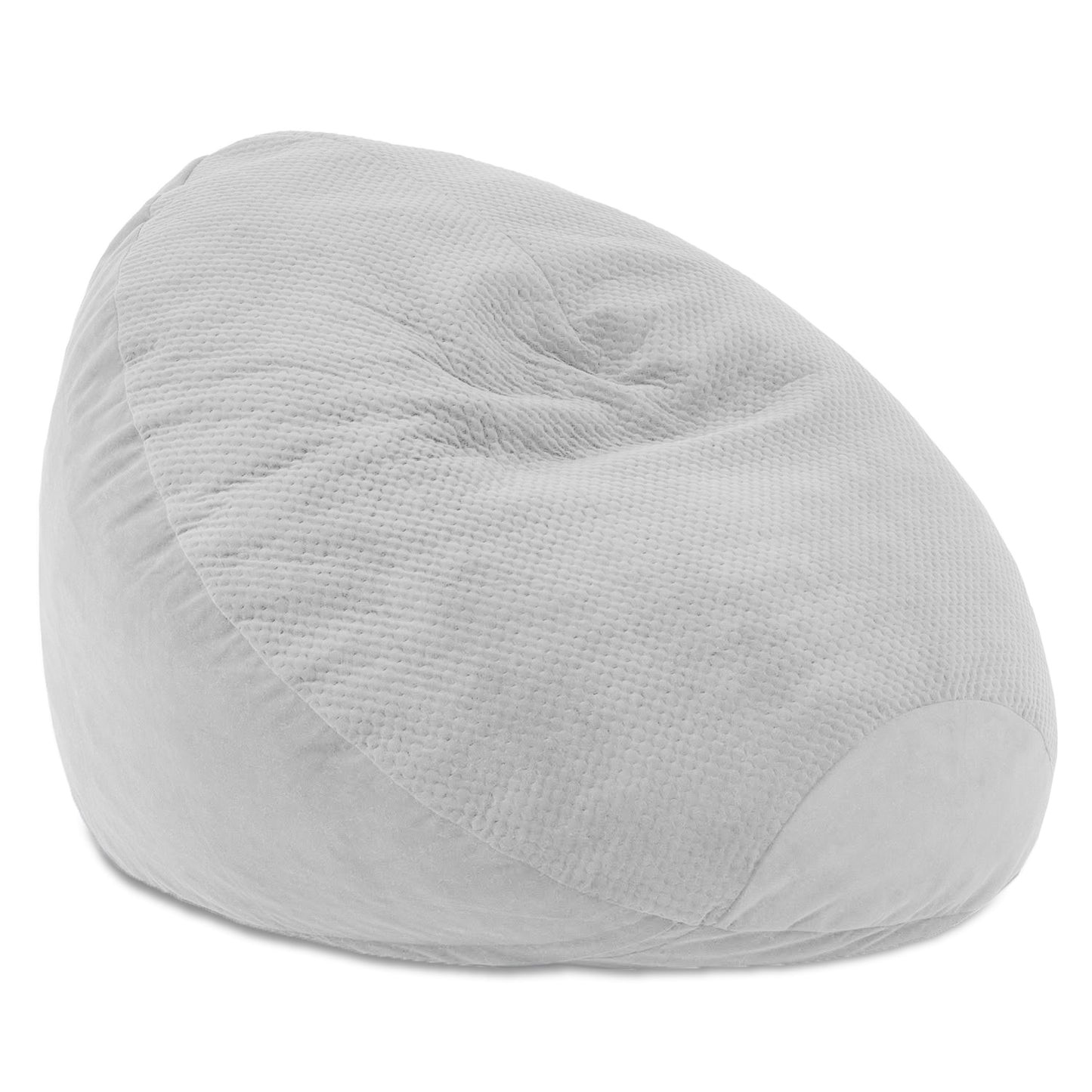 Quilted Microvelvet Oval Bean Bag Chair