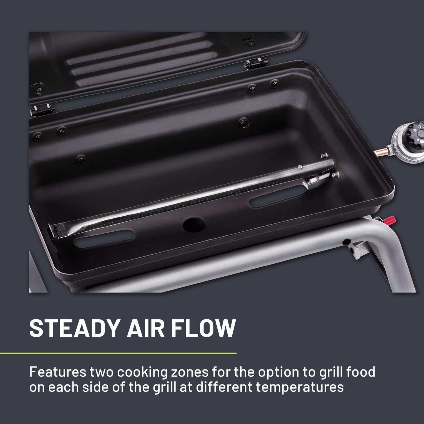 1-Burner Portable Propane Gas Grill – Black