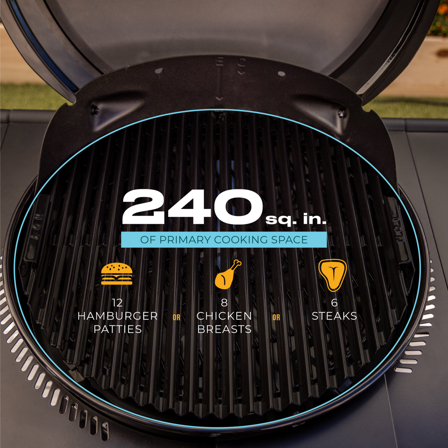 Bistro Pro™ Electric Grill & Griddle + Charcoal Mode