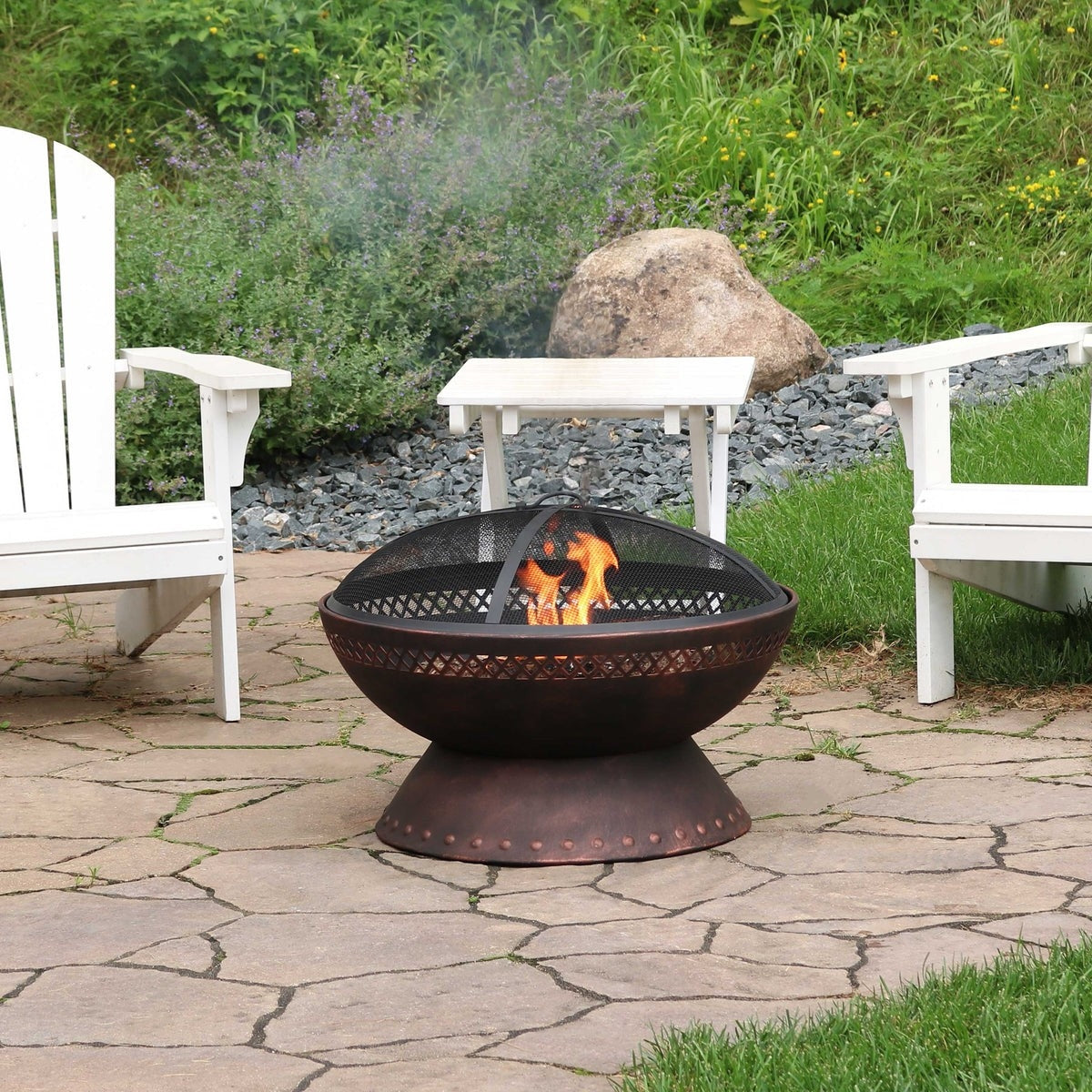 Copper Chalice Steel Fire Pit 25 Inch