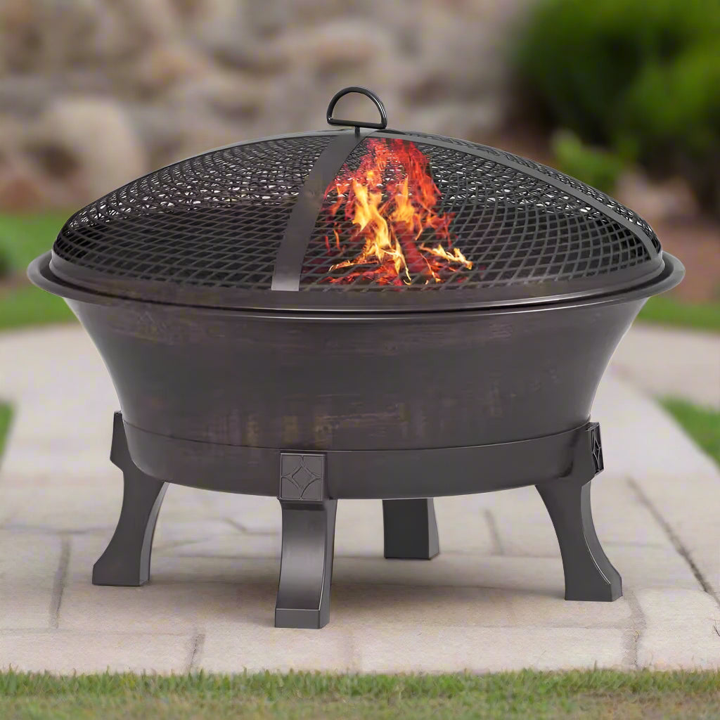Outdoor Cast Iron Fire Pit 26 inch