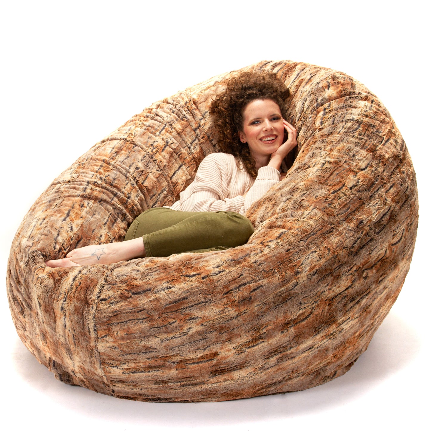 Premium Luxe Faux Fur Cocoon Giant Bean Bag