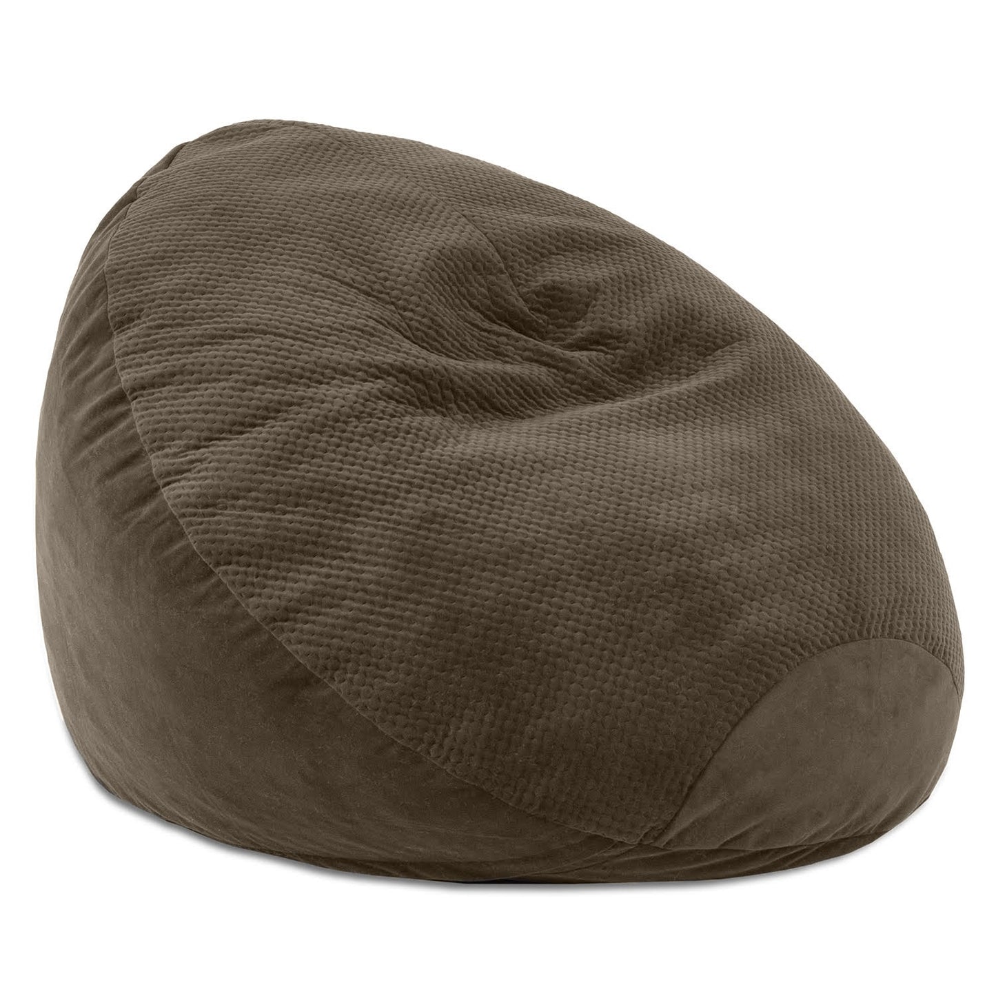 Quilted Microvelvet Oval Bean Bag Chair