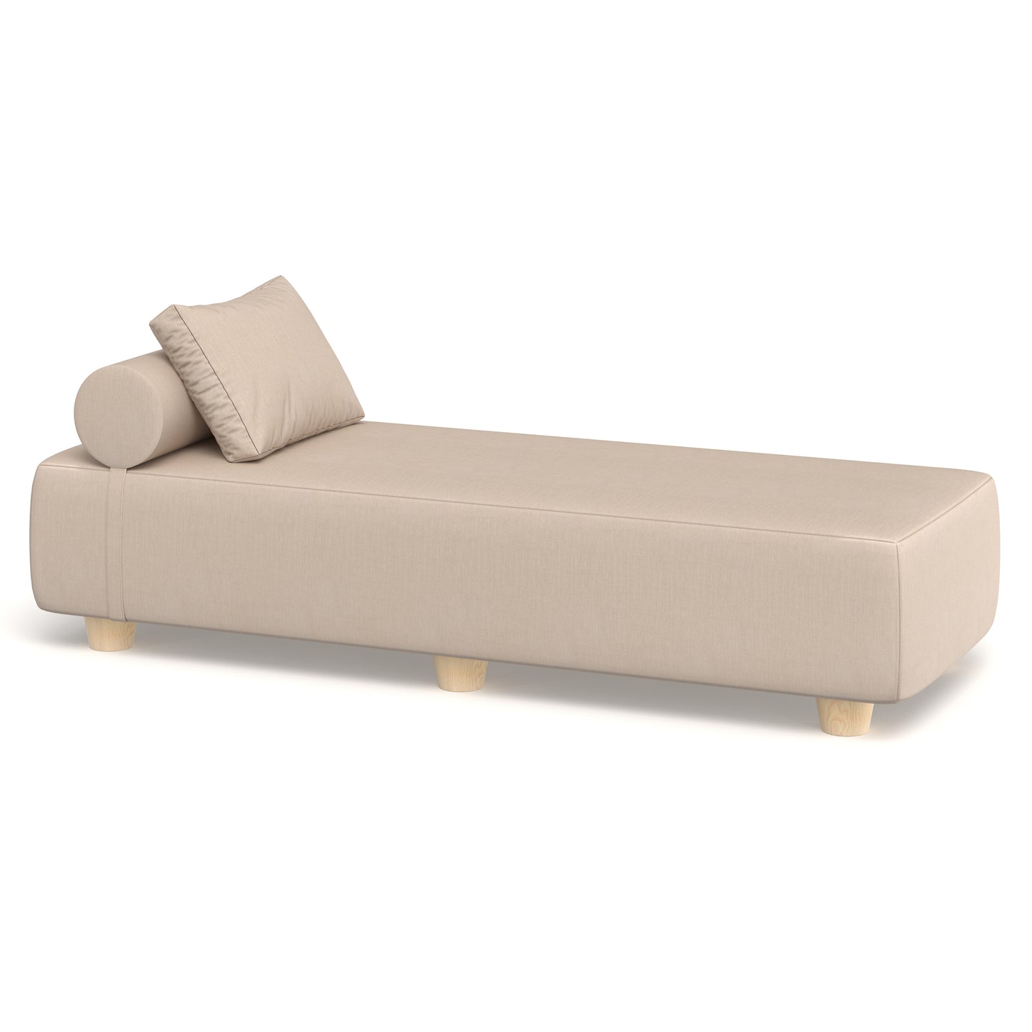 Alvy Outdoor Sun Lounger with Hevea Wood Feet