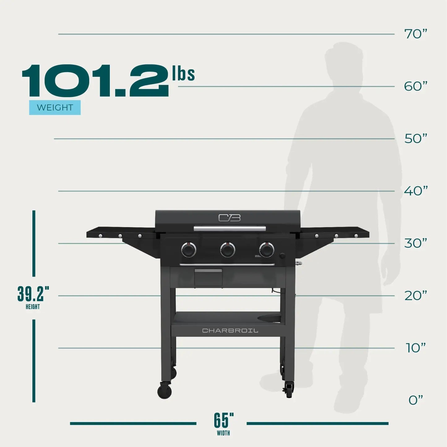 Performance Series™ 28" XL Propane Gas Griddle with Cart – 3 Burner Flat Top Grill