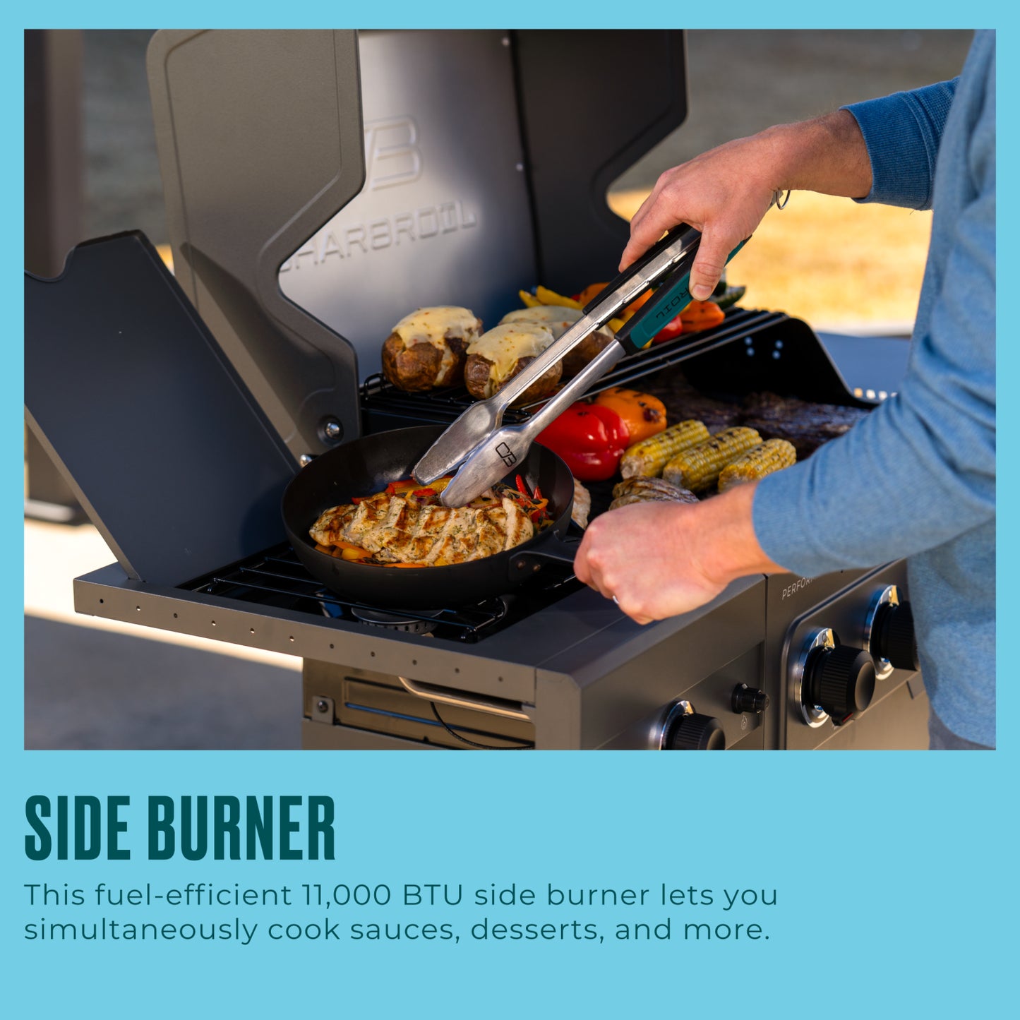 FlavorMax™ 4 Burner Gas Grill Cabinet with Side Burner