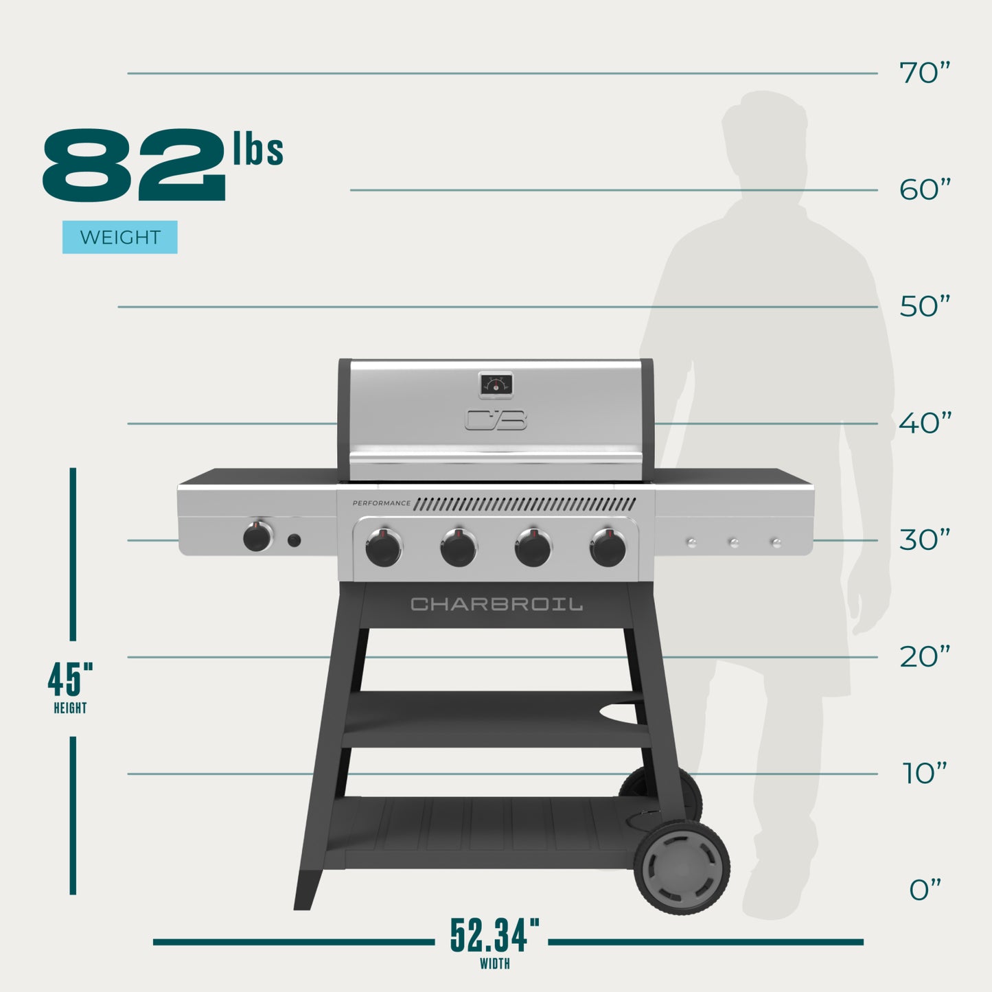 FlavorMax™ 4 Burner Cart Gas Grill with Side Burner