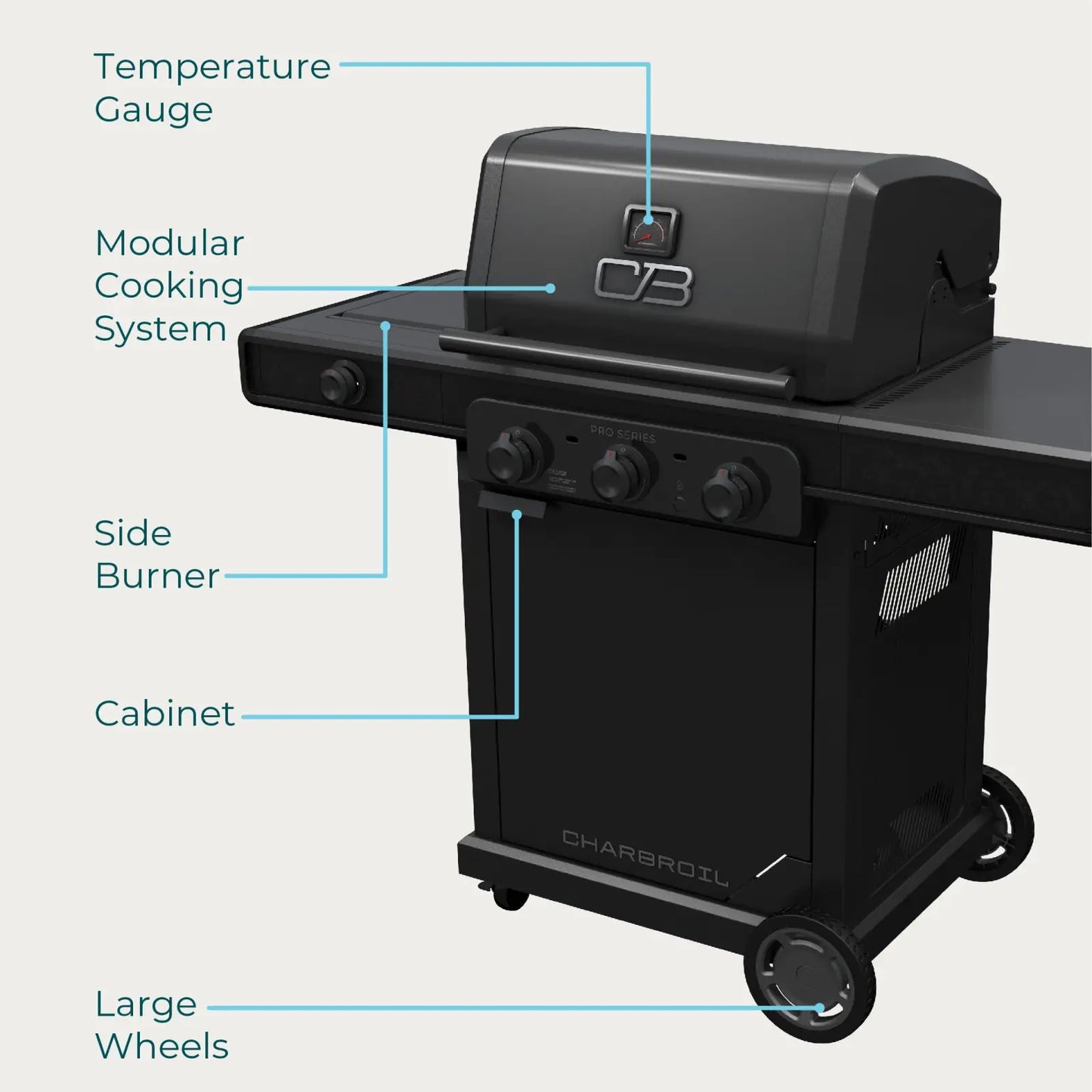 Pro Series™ 3-Burner Gas Grill with Side Burner