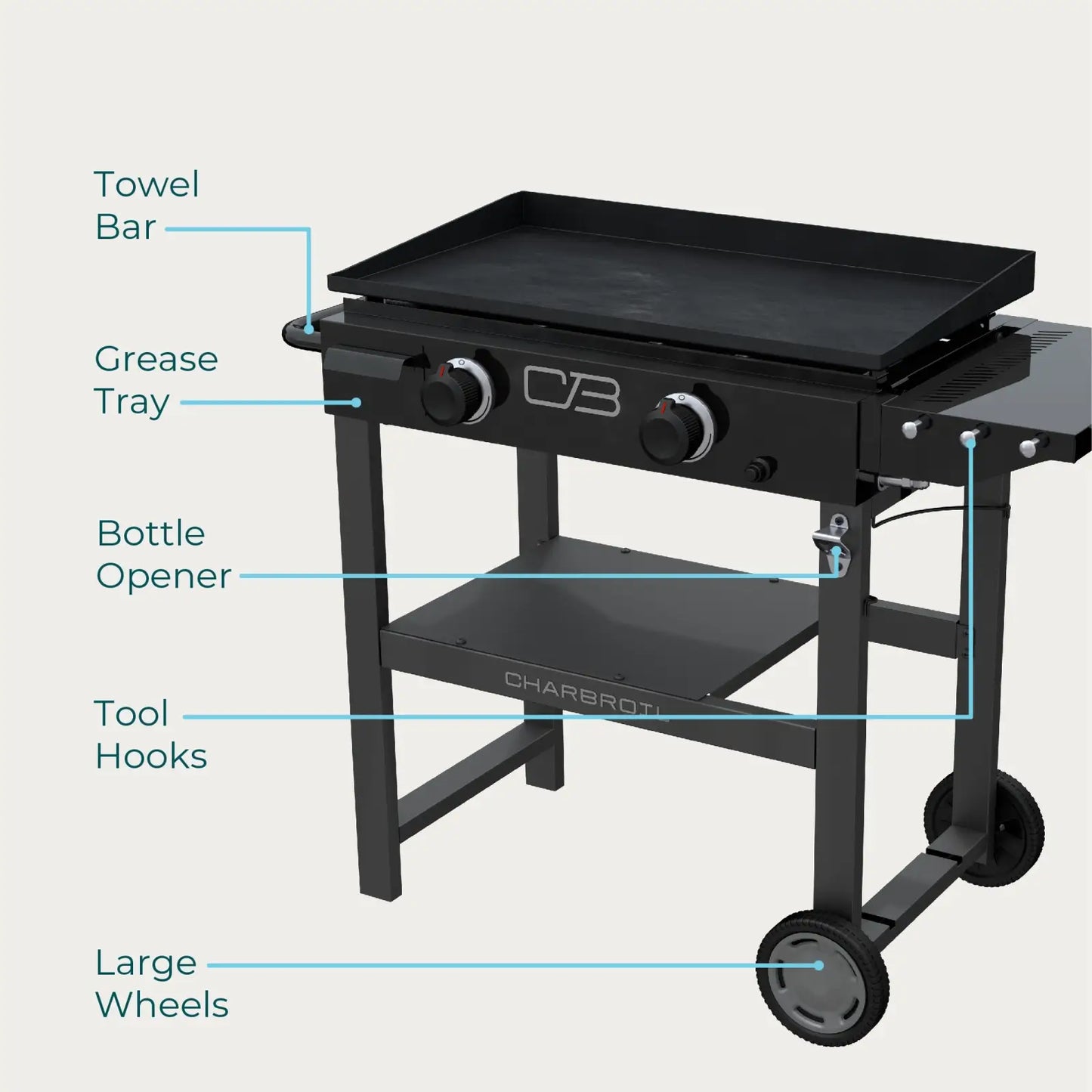 Performance Series™ 28" 2-Burner Propane Gas Griddle with Cart
