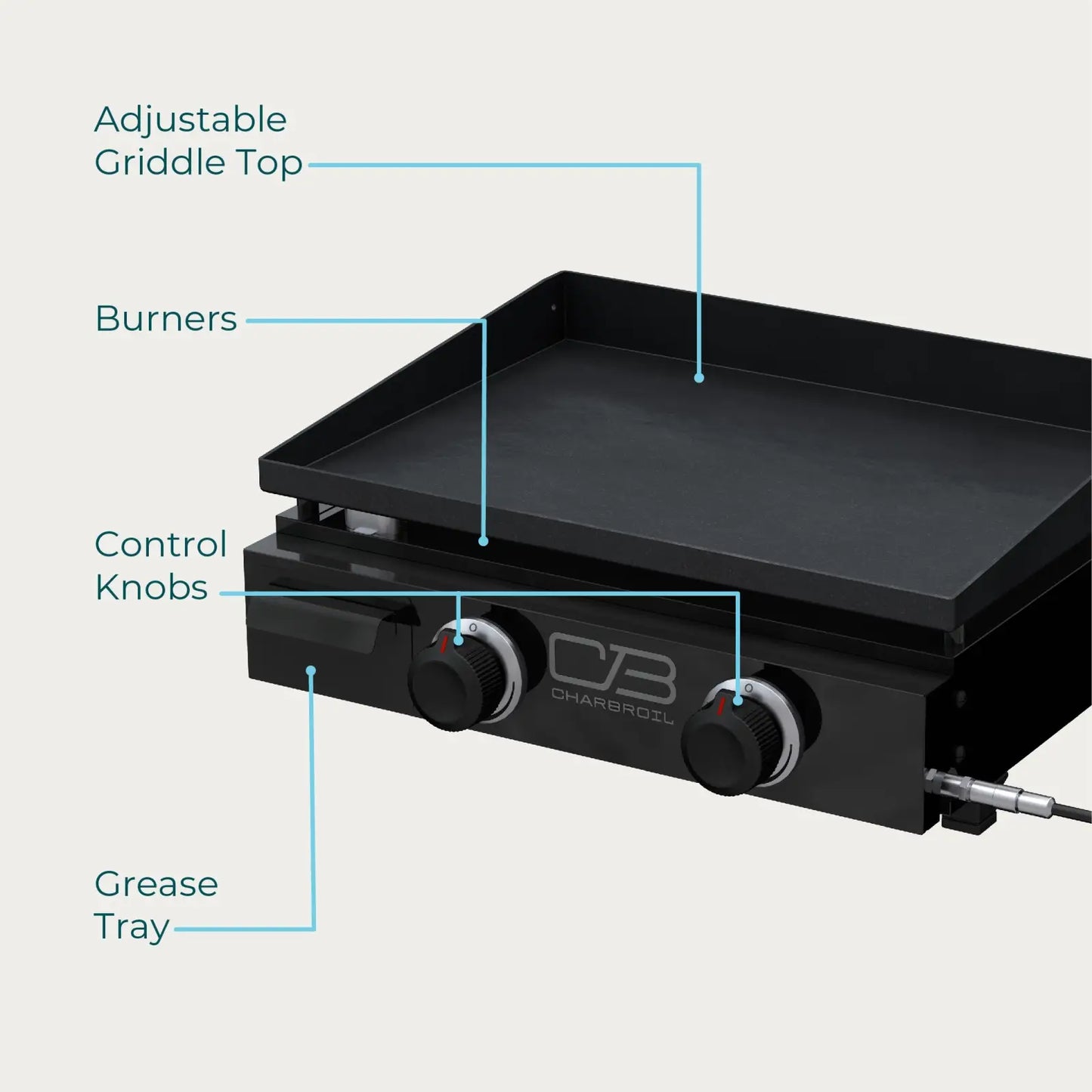 Performance Series™ 22" Portable Tabletop 2-Burner Propane Gas Griddle