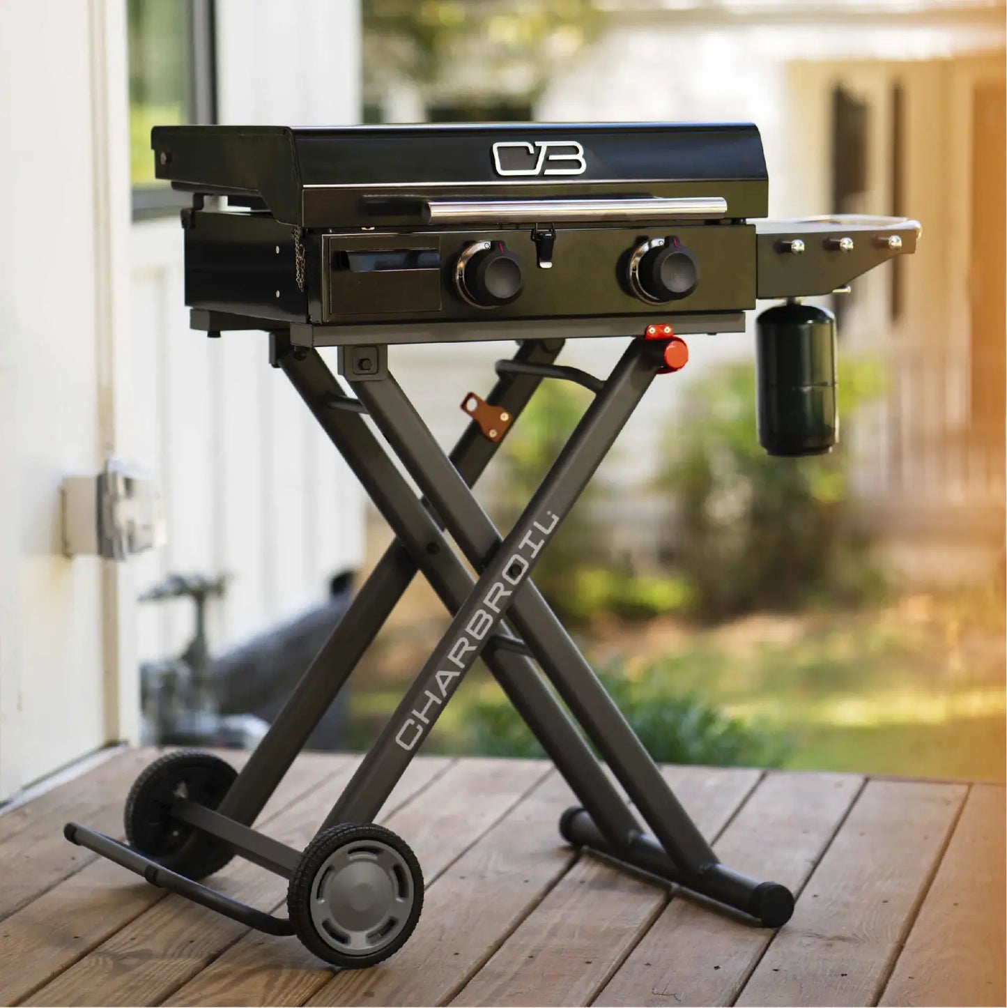 22" Folding Cart 2 Burner Portable Propane Gas Griddle