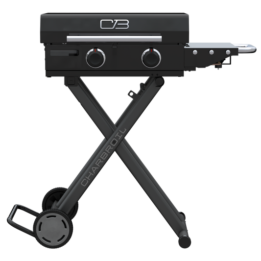 22" Folding Cart 2 Burner Portable Propane Gas Griddle