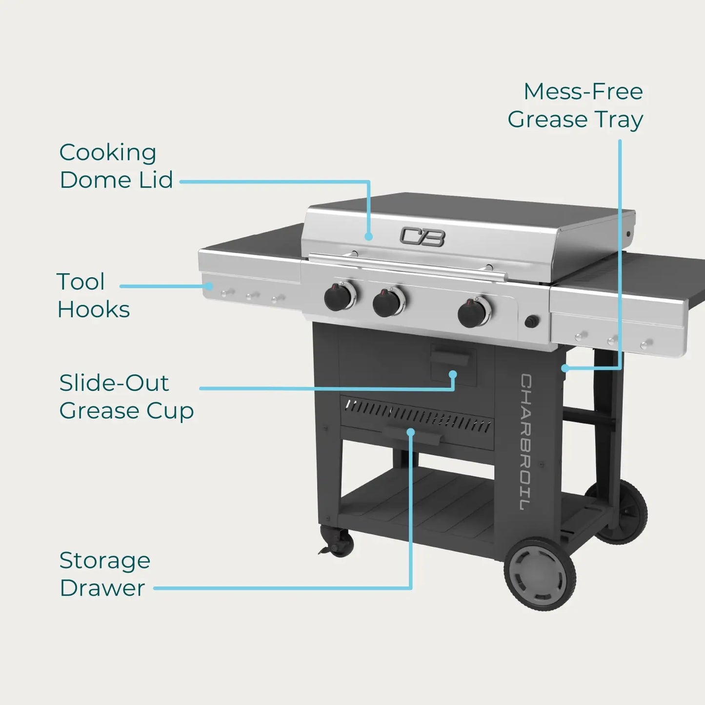 Versa-Tile™ 28" 3-Burner All-in-One Cooking Station