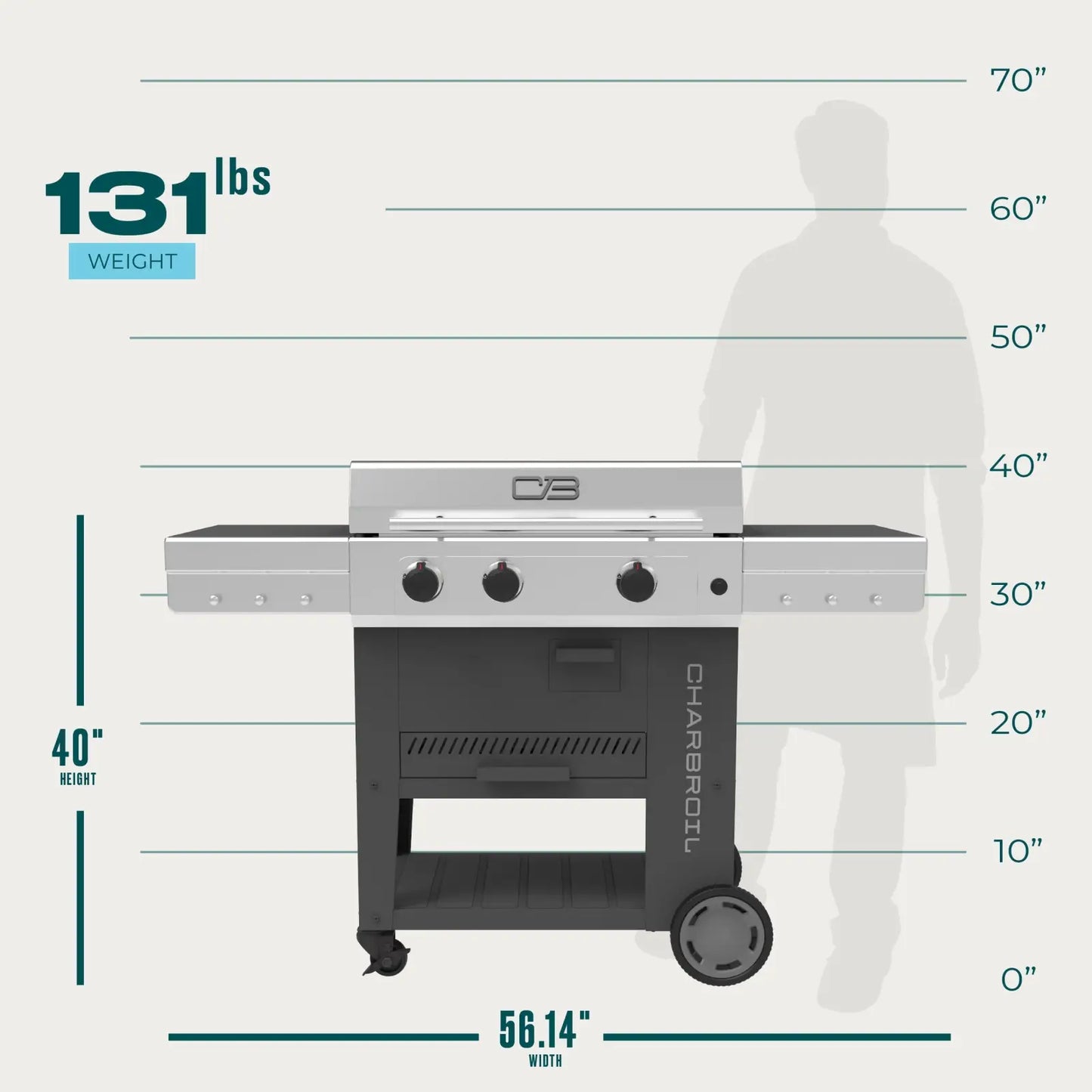 Versa-Tile™ 28" 3-Burner All-in-One Cooking Station