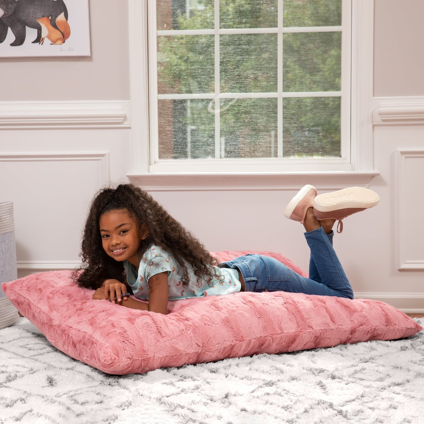 Kids Faux Fur Giant Floor Pillow