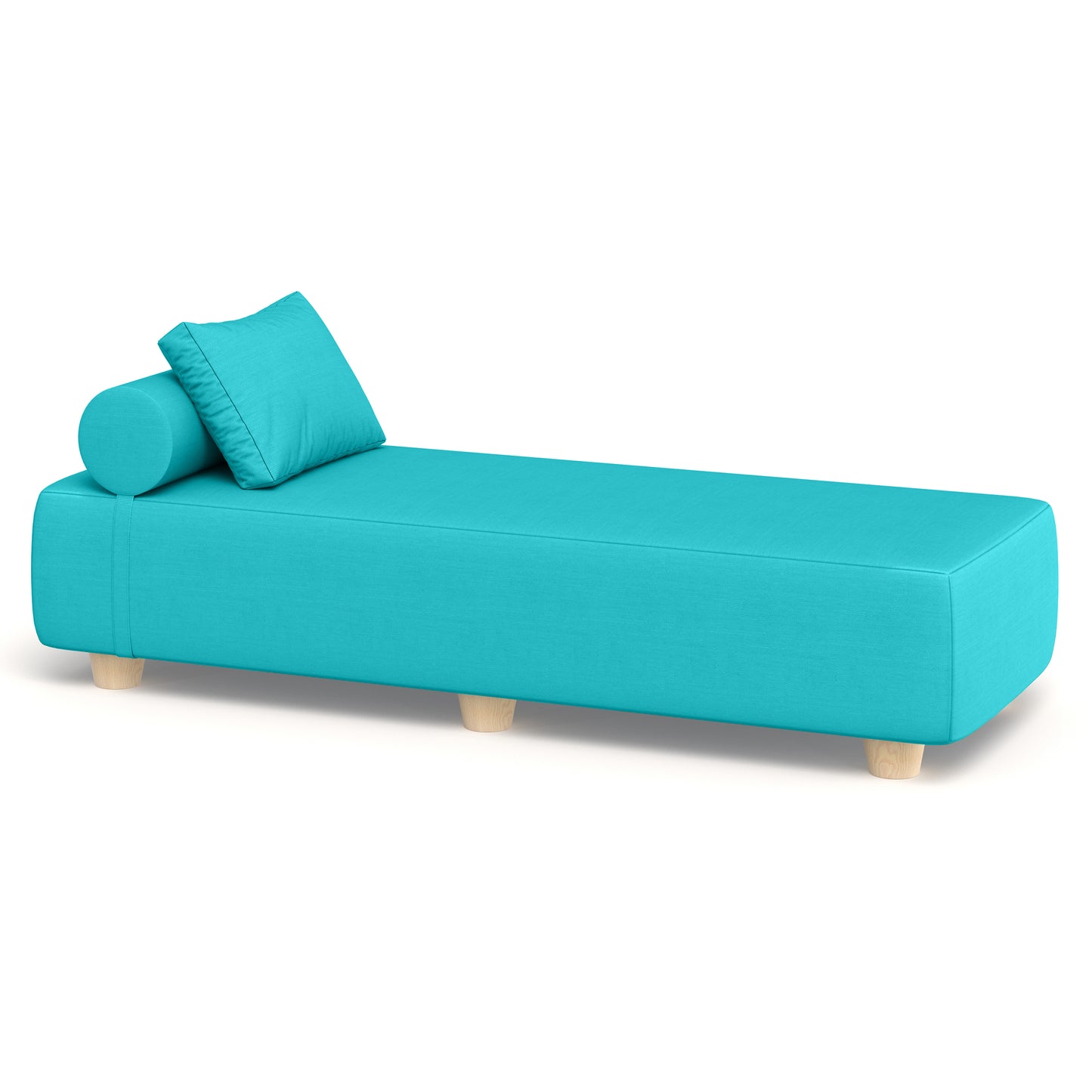 Alvy Outdoor Sun Lounger with Hevea Wood Feet