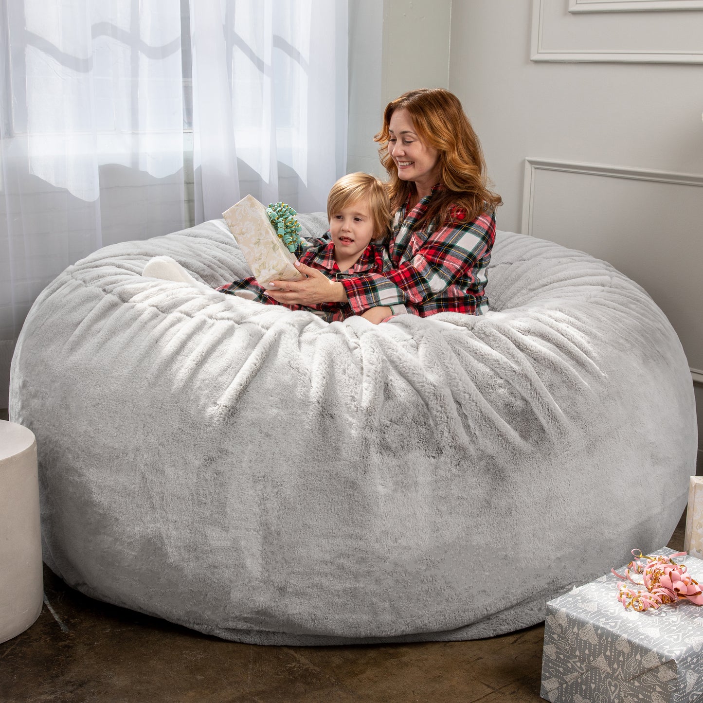 Premium Faux Rabbit Fur Giant Bean Bag Chair