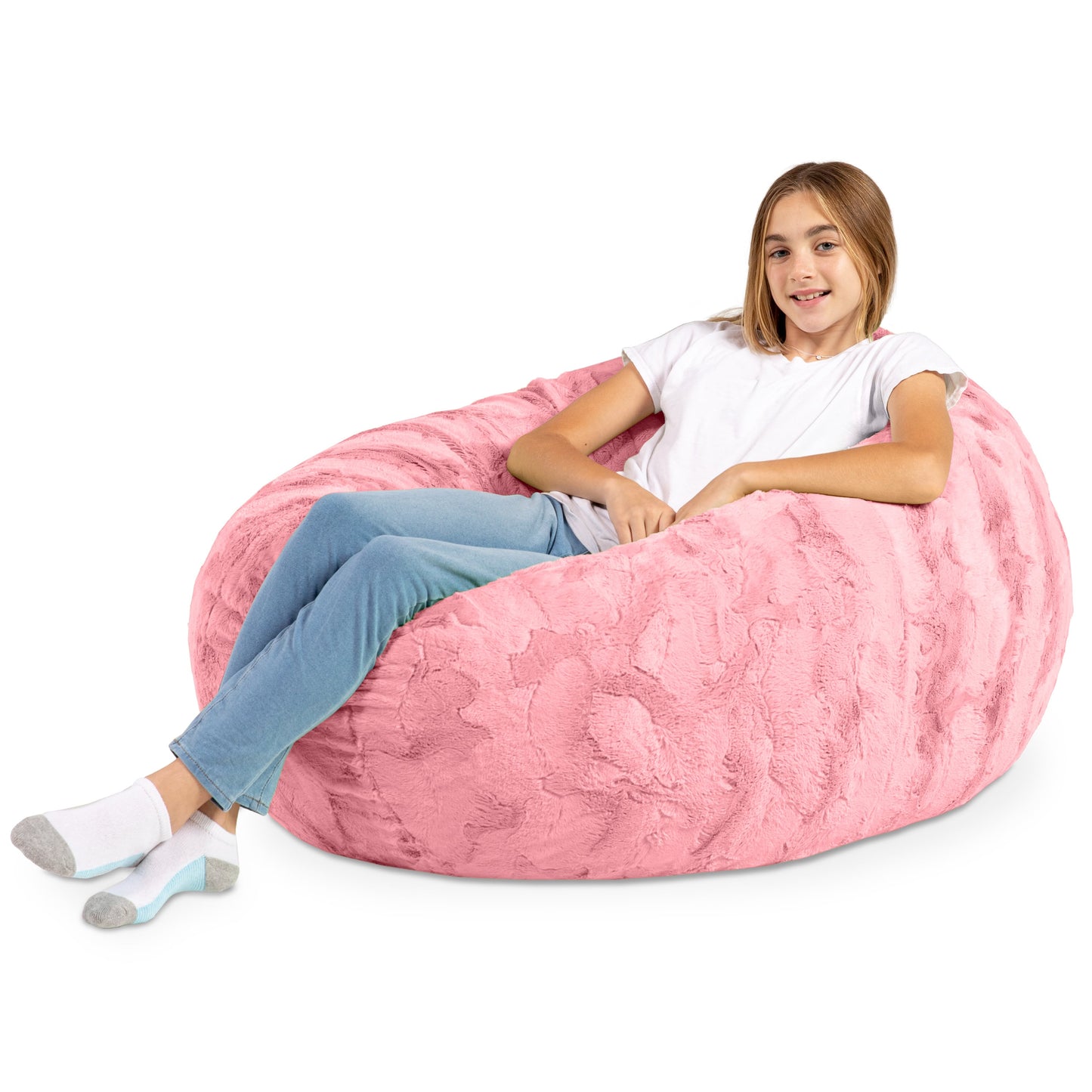 Kids Faux Fur Cocoon Bean Bag Chair